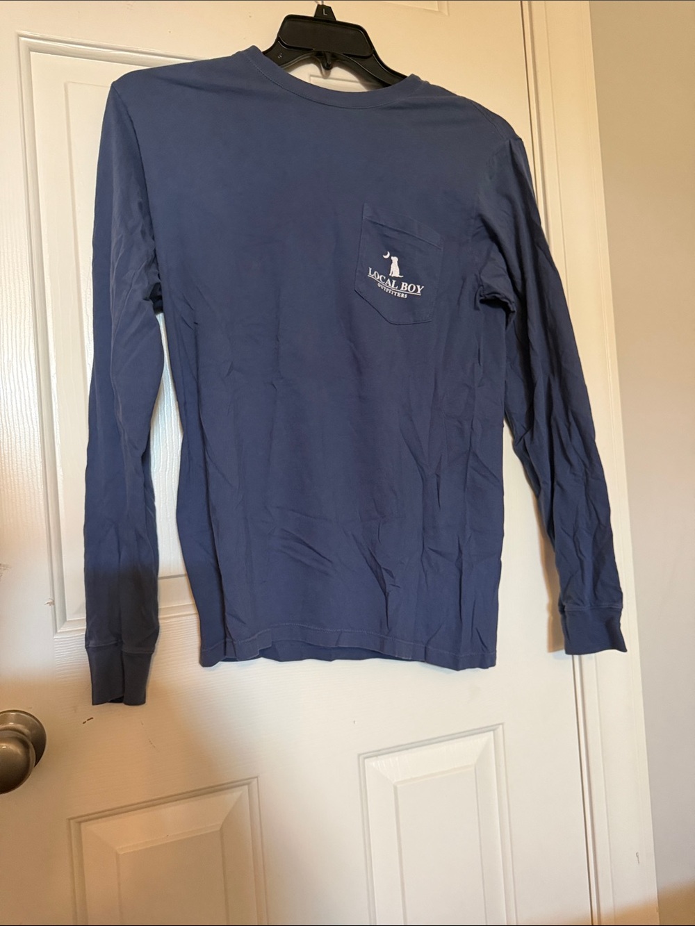 Local Boy Long-Sleeve Pocket Tee in Slate Blue